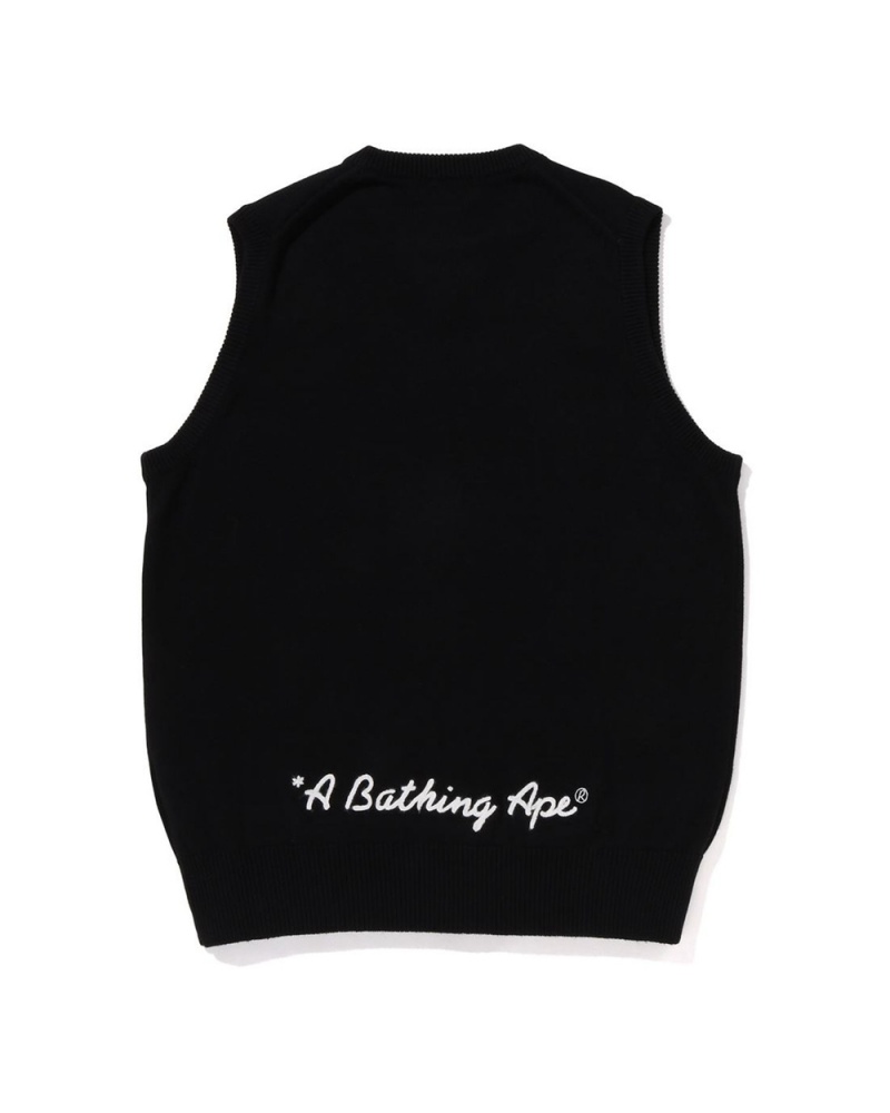 Vestes Bape Ape Head One Point Vest Noir Homme | QVV-61454686